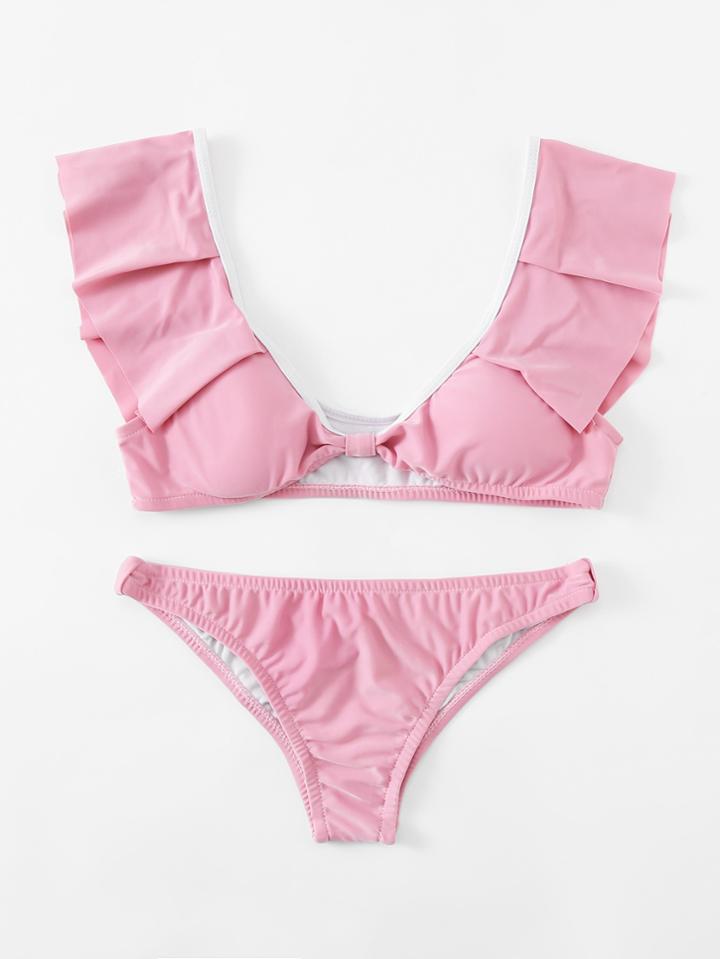 Shein Ruffle Detail Bikini Set