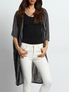 Shein Grey Batwing Sleeve Loose Cardigan Knitwear