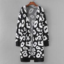 Shein Pocket Front Leopard Print Cardigan