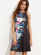 Shein Multicolor Floral Sleeveless A Line Dress
