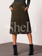 Shein Pocket Front Split Skirt