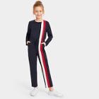 Shein Girls Drawstring Waist Color Block Sweat Jumpsuit