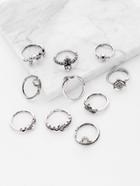 Shein Starfish And Tortoise Design Ring Set 10pcs