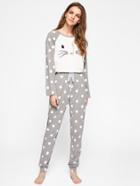 Shein Polka Dot Raglan Sleeve Graphic Tee And Pants Pajama Set
