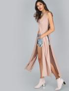 Shein Halter Twist Knot Tie High Slit Top