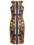 Shein Colour Sleeveless Leaves Print Bodycon Dress