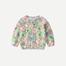 Shein Toddler Girls Floral Print Jacket