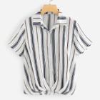 Shein Striped Pleated Shirt
