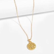Shein Men Aquarius Engraved Round Pendant Necklace