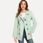Shein Double-breasted Solid Coat