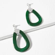 Shein Open Pear Shaped Hoop Drop Earrings