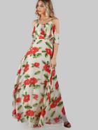 Shein Flower Print Two Layered Flow Dress