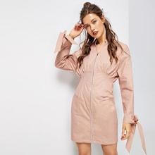 Shein Zip Up Pu Dress