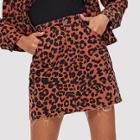 Shein Raw Hem Leopard Skirt
