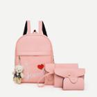 Shein Bear Charm Embroidery Combination Bag 4pcs