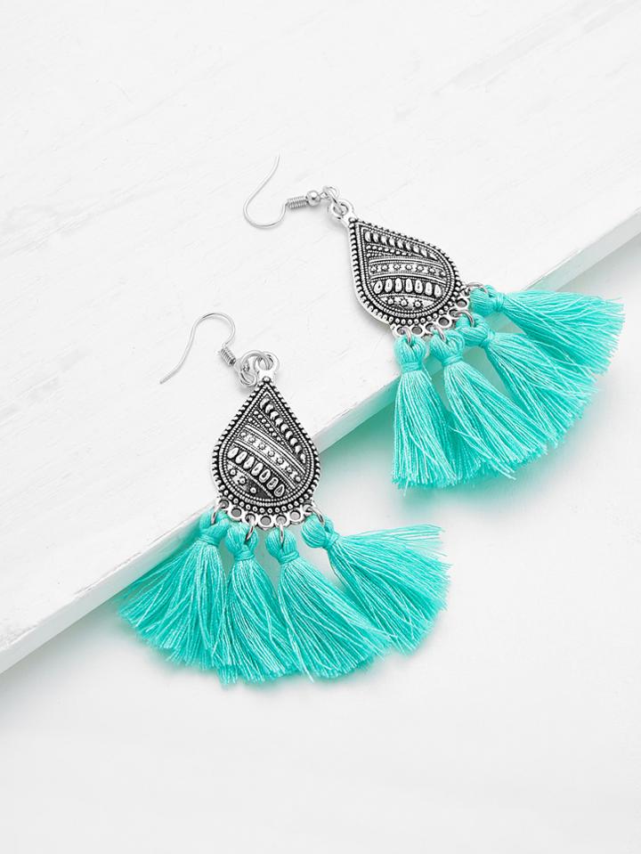 Shein Multi Tassel Charm Drop Earrings