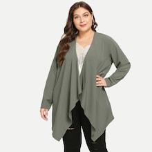 Shein Plus Belted Waterfall Coat