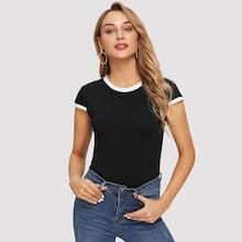 Shein Cap Sleeve Ringer Tee