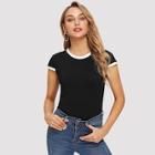 Shein Cap Sleeve Ringer Tee