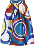 Shein Multicolor High Waist Circle Print Skirt