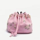 Shein Floral Embroidered Chain Bucket Bag