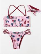 Shein Braided Detail Reversible Bikini Set With Choker
