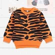 Shein Toddler Girls Leopard Print Dip Hem Sweater