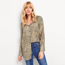 Shein Single Breasted Leopard Blouse