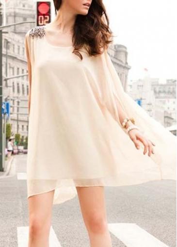 Rosewe Hot Sale Apricot Sleeveless Chiffon Dress For Lady