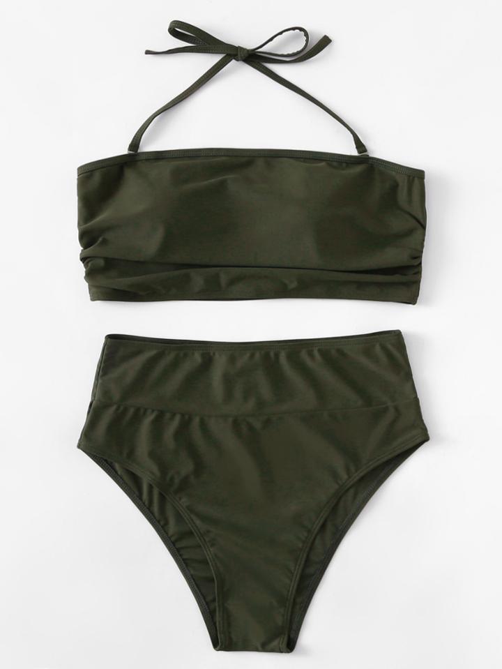 Shein High Waist Bandeau Bikini Set