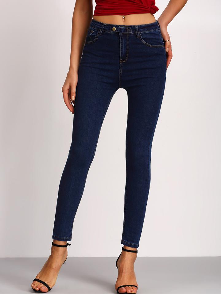 Shein Blue Denim Slim Pant