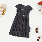 Shein Girls Tiered Ruffle Embellished Dress