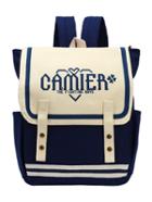 Shein Blue Letter Print Canvas Flap Backpack