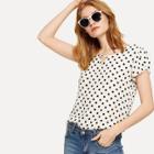 Shein Petal Sleeve Cut Out Spot Top