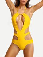Shein Halter Cutout One-piece Swimwear