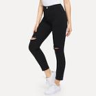 Shein Solid Ripped Skinny Jeans
