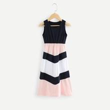 Shein Toddler Girls Cut And Sew Panel Dress