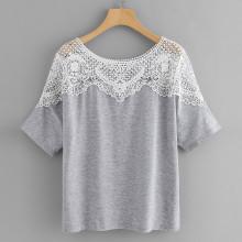 Shein Lace Panel Kimono Sleeve Tee
