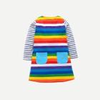 Shein Toddler Girls Colourful Striped Pocket Detail Dress