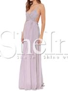 Shein Purple Spaghetti Strap Backless Maxi Dress