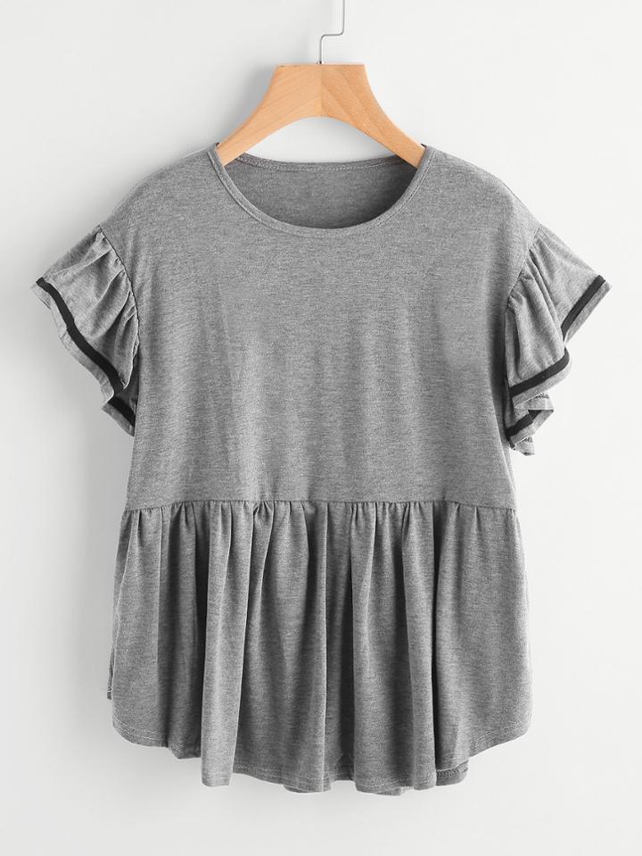 Shein Frill Trim Smock Tee