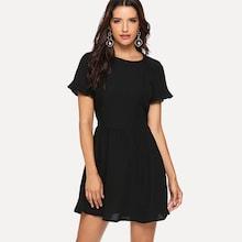 Shein Cut Out Detail Frill Trim Dress
