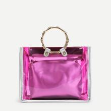 Shein Double Handle Clear Bag With Inner Clutch
