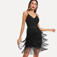 Shein Layered Fringe Embellished Cami Dress