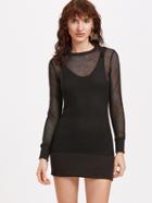 Shein Black Eyelet Bodycon Dress