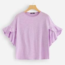 Shein Ruffle Petal Sleeve Top