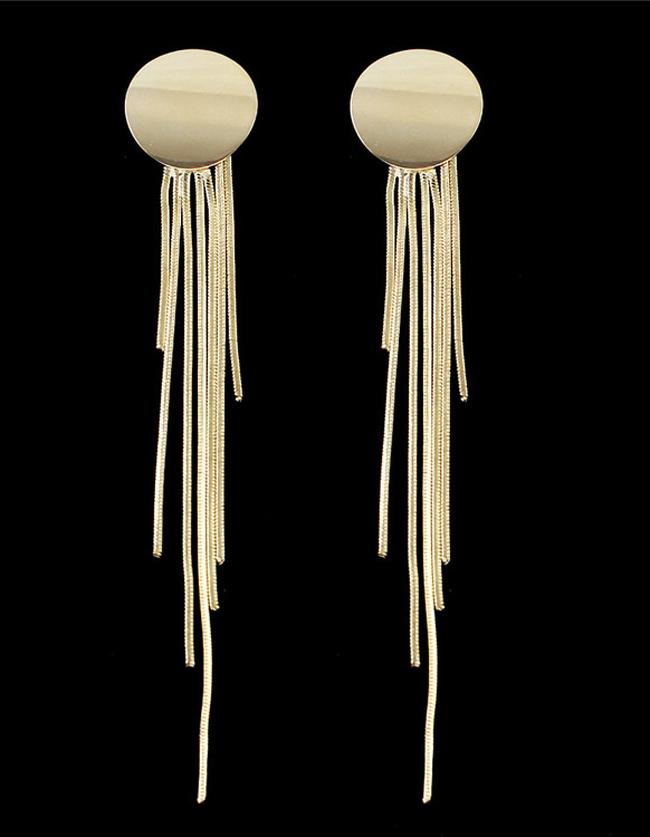 Shein Gold Plated Long Chain Earrings