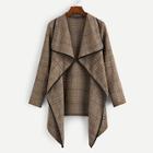 Shein Plus Plaid Drape Front Coat