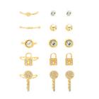 Shein Lock & Key Ring & Earring Set