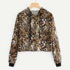 Shein Leopard Print Hooded Sweatshirt